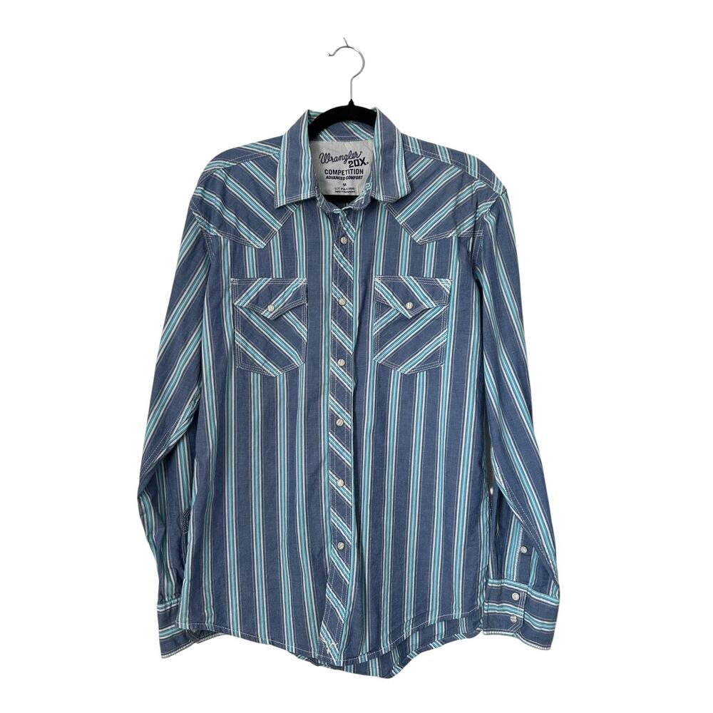 Wrangler‎ 20X Competition Advanced Comfort Shirt Men's Size M Western Pearl Snap